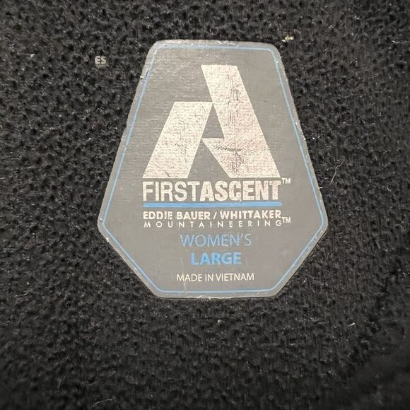 EDDIE BAUER First Ascent Sweater Women L Black Fleece Polartec 1/4 Zip Pullover - Picture 4 of 9
